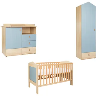 Arthur Berndt »Babyzimmer-Set »Roofy« 3-teilig mit 1-türigem Kleiderschrank« Set, Babymöbel-Set »Roofy« Kleiderschrank,Kinderbett+Wickelkommode, 3 Stk. tlg.