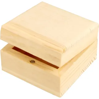 Creativ Company Schmuckkästchen von Creativ, aus Holz, klein und quadratisch, mit Magnetverschluss – 576290, 1 Stück
