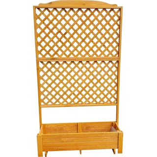 Promadino Romantica Spalier mit Pflanzkasten 120 x 38 x 210 cm Braun