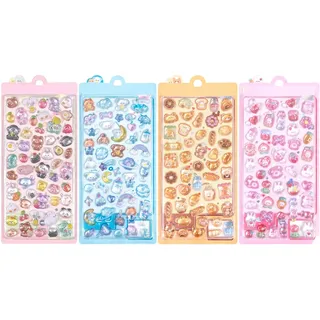 3D Aufkleber für Kinder 200+ Geschwollen Stickers Deko-Aufkleber(Set B) | Aufkleber DIY-Verwendung Niedliche Verschiedene Set Buchstab en, Tier, Zahlen, Schmetterlinge, Dinosaurier und vieles meh