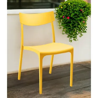 Dmora - Gartenstuhl Orcus, Gartensitz, Outdoor-Stuhl, Outdoor-Sessel, Made in Italy, 54x46 h80 cm, Gelb