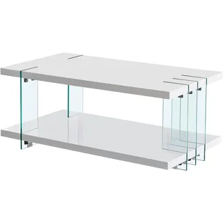 Stolkom Dallas Weiß Glas 110 x 40 x 60 cm