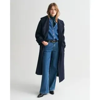 GANT für Damen. 4751125 Marineblaue Gabardine aus Wolle (M), Lässig
