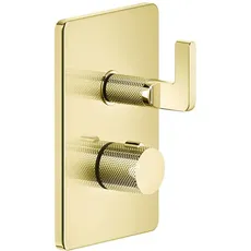 Gessi Inciso Dusche Fertigmontageset, für UP-Thermostat mit Absperrventil, ein Ausgang für UPK 09269, 58132, Farbe: Gold PVD