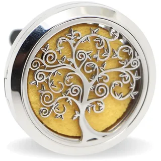 Zen'Arôme - Aroma Diffuser Clip Lebensbaum - Edelstahl Lufterfrischer für Auto-Lüftungsgitter - Einfache Anwendung - Aromatherapie - inkl. 5 wiederverwendbarer Filzpads für Ätherische Öle oder Parfum