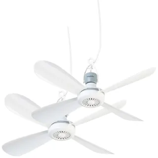 PEARL Lüfter: 2er-Set mobile Deckenventilatoren mit Aufhänger,230V, Ein/Aus-Schalter (Deckenventilator klein, Ventilator mobil, Mini)