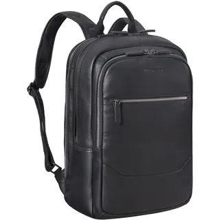 STILORD "Maxor XL Business Rucksack Herren Leder - Großer Laptoprucksack 17 Zoll mit 2 Laptopfächern - Vintage Arbeitsrucksack Echtleder Lederrucksack viele Fächer, Aufsteckbar Farbe:schwarz