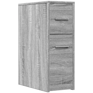 Badschrank Schmal mit Rollen Grau Sonoma Holzwerkstoff - Grau
