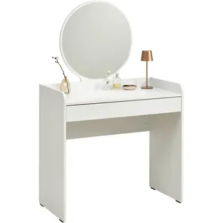 Carryhome Schminktisch , Weiß , Glas, Holzwerkstoff , 1 Schubladen , rechteckig , Wange , 47x142x90 cm , Fsc, DIN EN ISO 14001, DIN EN ISO 9001, Made in Turkey , Schlafzimmer, Schminktische