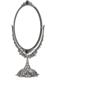 TOPINCN Make up Spiegel, Doppelseitig, Kosmetikspiegel, Europäisch, Antik, Zweiseitig, Retro, Vintage, Doppelseitig, 360 ° Hand, Metall Zink Legierung (antike Trompete aus