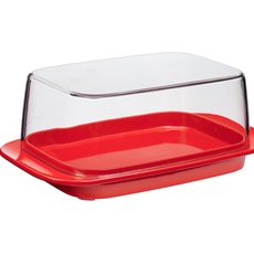 Mepal Butterdose - Nordic red – für 250 g Butter – transparenter Deckel – passt genau in die Kühlschranktüre – spülmaschinenfest - Neue Version
