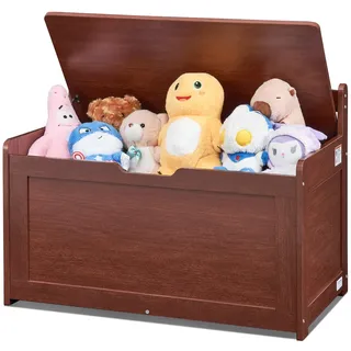 Vevor Kindersitzbank Spielzeug Aufbewahrungsbank, Sitzbank mit Stauraum Kinder Spielzeugkiste, Spielzeugaufbewahrung, Spielzeugkiste mit Klappdeckel und Rückenlehne, 830 x 455 x 609 mm Kirsche