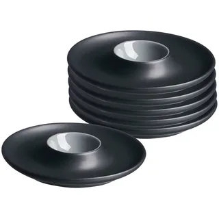 Eierbecher RITZENHOFF & BREKER "Eierteller Jasper ø 12 cm 6er Set", schwarz, Keramik, Eierbecher, Eierbecher