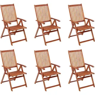 vidaXL Klappbare Gartenstühle 111 x 42 x 111 cm braun/gelb 6 St.