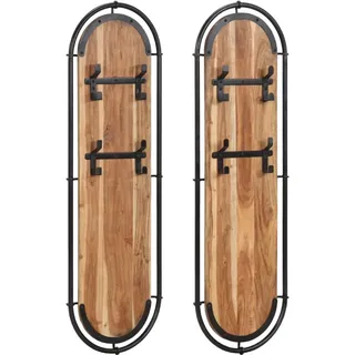 vidaXL Garderobenständer 4 Haken Massivholz Akazie braun