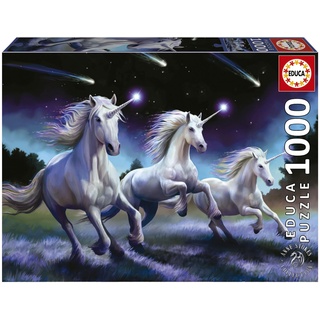 Educa - Puzzle von 1000 Teilen für Erwachsene | Einhörner, Anne Stokes. Messen: 68 x 48 cm. Beinhaltet die puzzlekleber FixPuzzle. Seit 14 Jahren (19919)