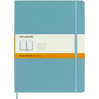 Moleskine Notizbuch Liniertes Notizbuch XL 19 x 25 cm Türkisblaues Riff