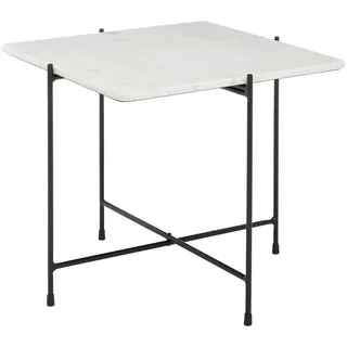 Livetastic Couchtisch , Schwarz, Weiß , Metall, Stein , quadratisch , X-Form , 50x45x50 cm , einfacher Aufbau , Wohnzimmer, Wohnzimmertische, Couchtische, Couchtische Keramik