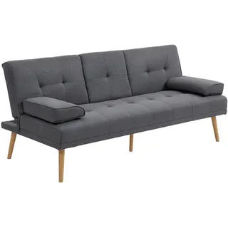 Homcom Schlafsofa 3-Sitzer-Sofa Bettsofa mit Klappbarem Tisch Stoffsofa mit Leinenoptik , Textil , Pappel , Füllung: Schaumstoff,Schaumstoff , 77x78x181 cm , Babymöbel & Kindermöbel, Kinderzimmer & Jugendzimmer, Schlafsofas