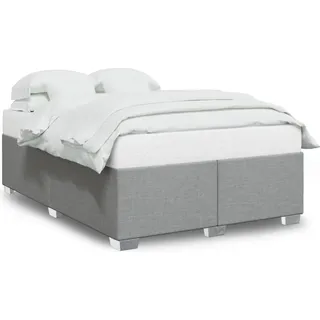 vidaXL Bettgestell ohne Matratze Hellgrau 160x200 cm Stoff - Grau