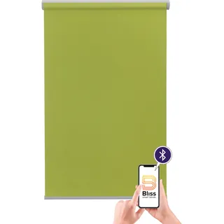 sunlines Elektrisches Rollo »Las Vegas« verdunkelnd Verdunkelung mit Bohren freihängend appgesteuert via Bluetooth, mit Motor und Akku, silberner Fallstab, grün
