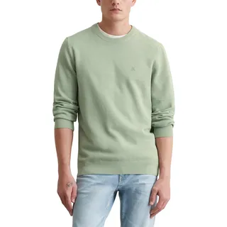 Marc O'Polo Herren Pullover aus Bio-Baumwolle mit Rundhalsausschnitt, Grün (Luscious Moss), 3XL