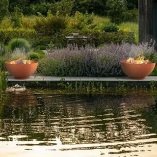 Forno Feuerschale 800 x 410 mm, Stahl 3mm Stärke für Garten und Terrasse