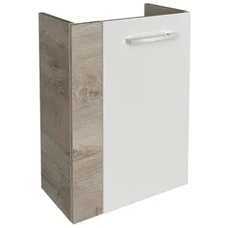 Fackelmann Waschbeckenunterschrank 44 x 60 x 24,3 cm Braun/Weiß