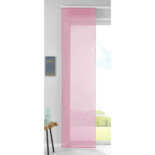 1er Set Schiebegardine Flächenvorhang Vorhang Gardine Voile HxB 245x60 cm Rosa Komplett mit Paneelwagen Beschwerungsstange, 85589N