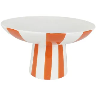 Ambia Home Obstschale , Orange, Weiß , Keramik , rund , 14.6 cm , Lfgb , mit Füßen , Geschirr, Schalen & Schüsseln, Obstschalen