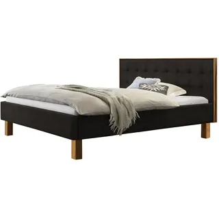 HASENA Polsterbett Noah 25 Wildbuche | Kunstleder shale 160x200 - Schwarz