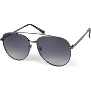 styleBREAKER Damen Piloten Sonnenbrille Metall Strass | Filigrane Vollrandfassung, UV 400 Schutz (Kategorie 1). Gummierte Silikon-Nasenpads, inklusive Putztuch & Etui.