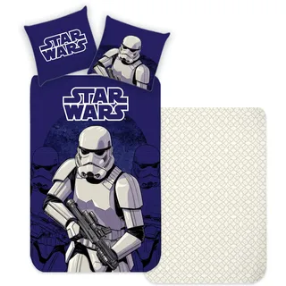 Disney Home Mandalorian Wendebettwäsche Set 135x200 - Kopfkissenbezug 80x80 - Super weiche Renforce 100% Baumwolle, 2-teilig Mandalorian, Darth Vader Bettwäsche, Weich und angenehm auf der Haut