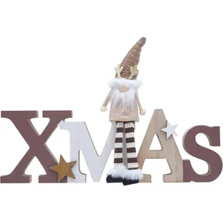 Wichtel Figur Weihnachtsdekoration Holz Rustikal Ästhetisch Braun - Braun