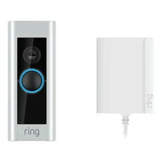 ring 8VRAP6-0EU0 Video Doorbell Pro Plug-In WLAN Türklingel (WLAN) (Anzahl Kameras: 1, für Außen, Nachtsichtfunktion, Silber); Video Türklingel (WLAN)