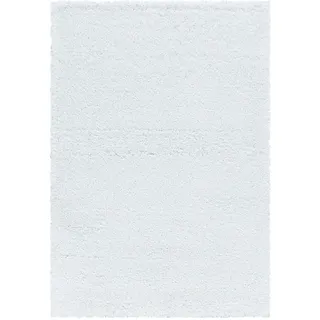 Hochflorteppich , Weiß , Textil , Uni , rechteckig , 60x110 cm , Oeko-Tex® Standard 100 , für Fußbodenheizung geeignet, schmutzabweisend, für Hausstauballergiker geeignet, lichtunempfindlich, antistatisch, pflegeleicht, strapazierfähig, leicht zusammenrollbar , Teppiche und Böden, Teppiche, Hochflorteppiche & Shaggys