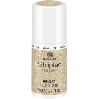 Alessandro Striplac Peel or Soak Top Coat 8 ml gold glitter