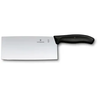 Victorinox Swiss Classic Chinesisches Küchenmesser, Hackmesser, Extra Scharfe Klinge, Gerader Schliff, 18 cm, Kunststoffgriff, Rostfreier Stahl