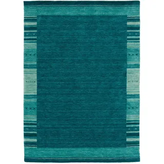 Pergamon Gabbeh Esta Wollteppich 120 x 180 cm Blau/Petrol
