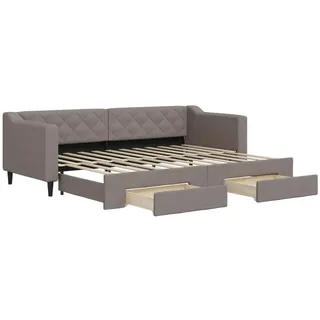 vidaXL Tagesbett Ausziehbar mit Schubladen Taupe 80x200 cm Stoff - Taupe