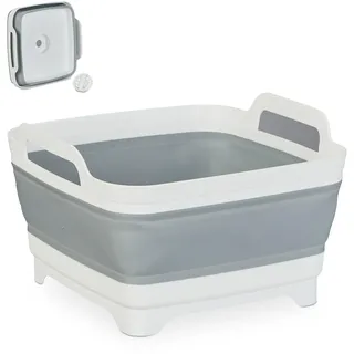 Relaxdays Spülschüssel faltbar 9 L Weiß/Grau