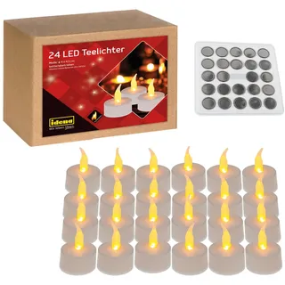 IDENA LED Teelichter 4,8 cm 24 St. weiß