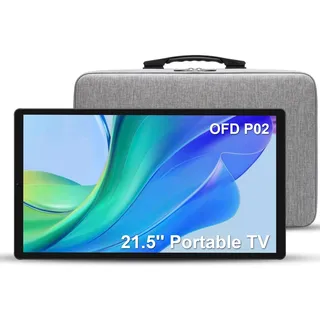 OFD 21.5 Zoll FHD Smart Portable TV,Android 15 OS,6GB RAM + 128GB Speicher, Tragbarer 1080P Touchscreen Monitor,100% sRGB,60Hz,13MP Kamera & Lautsprecher,for Outdoor, Camping,Reisen,Büro