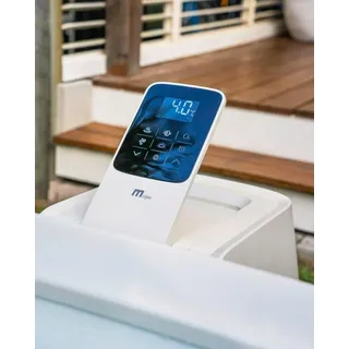 Purehaven MSpa Whirlpool Oslo Saphire 2025 – Aufblasbarer Outdoor-Whirlpool 160x160x65 cm für 6 Personen mit 120+8 Massagedüsen, PTC-Heizung, UVC-Desi