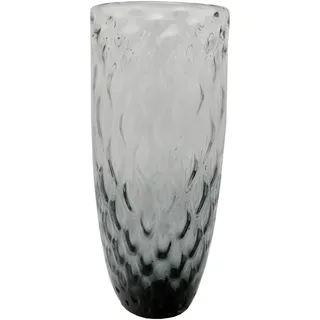 Ambia Home Vase , Grau , Glas , zylindrisch , 61 cm , handgemacht, zum Stellen, auch für frische Blumen geeignet , Dekoration, Vasen, Glasvasen