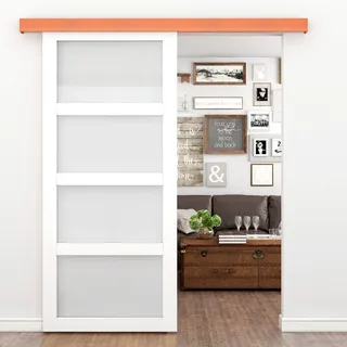 PrimeMatik Führungsschiene für Schiebetür, mit Abdeckung aus MDF-Holz, Mahagoni, 2 m