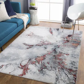 livabliss »NEW YORK« rechteckig 10 mm Höhe Moderner Designerteppich in Marmor Optik, Kurzflor Wohnzimmerteppich,