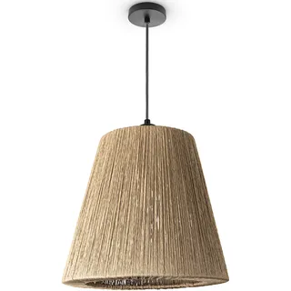 Paco Home Pendelleuchte Wohnzimmer Boho Korbleuchten Pendellampe Rattan Hängeleuchte NaturØ38cm, Pendelleuchte Papier E27 Lampenart:Pendelleuchte - Typ 5, -