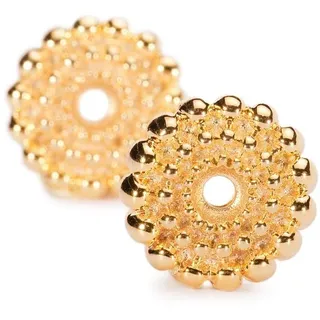 Trollbeads Damen-Ohrstecker Sun Circle, Small, Gold Plated 925 Silber - TGPEA-00004