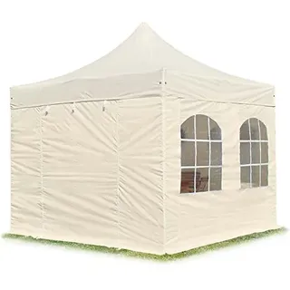 TOOLPORT Faltpavillon 3 x 3 m inkl. 4 Seitenteile Creme